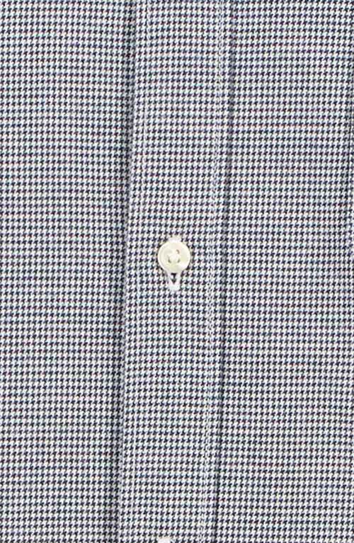 Barbour Huntly Mini Houndstooth Check Cotton Button-down Shirt In Blue