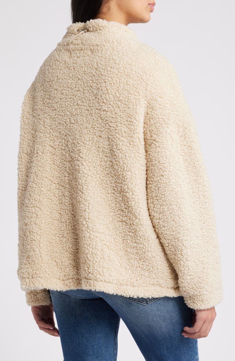 BLANKNYC High Pile Fleece & Denim Trucker Jacket, Alternate, color, Black Eyes