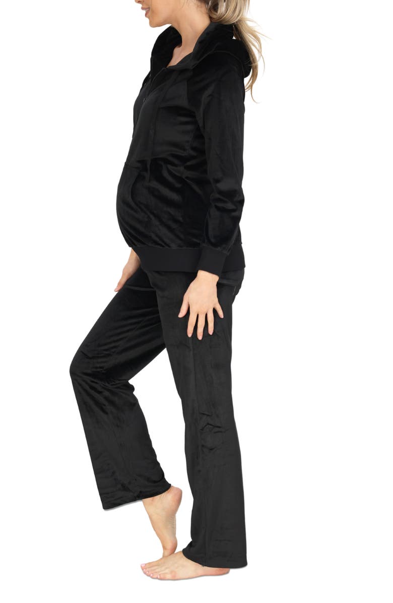 Angel Maternity Velour Maternity Jacket & Joggers Set, Alternate, color, 