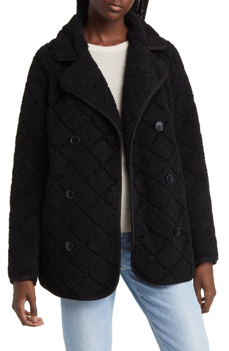 Lauren Ralph Lauren Faux Shearling Peacoat, Alternate, color, 