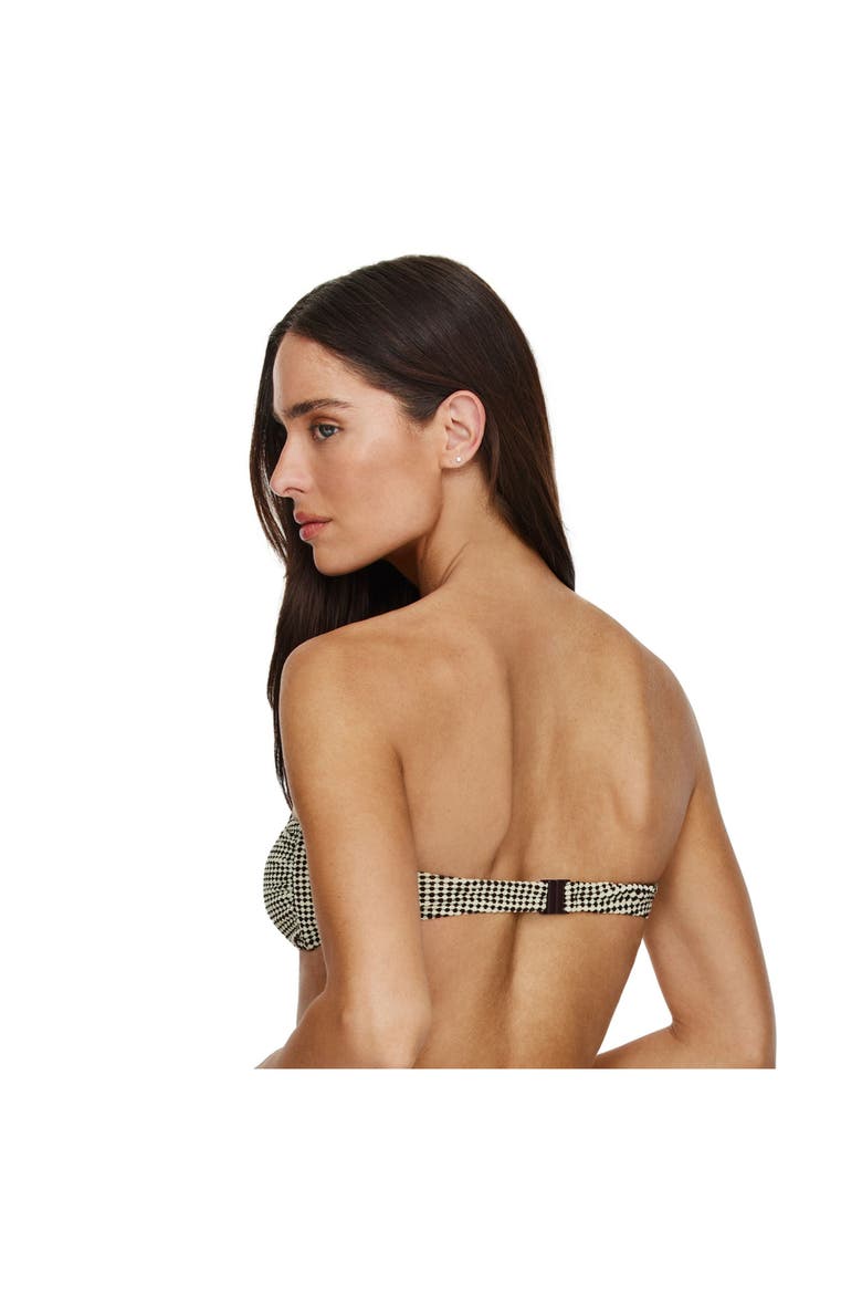 Sandy Beach Textured Bandeau Bikini Top, Alternate, color, Brown