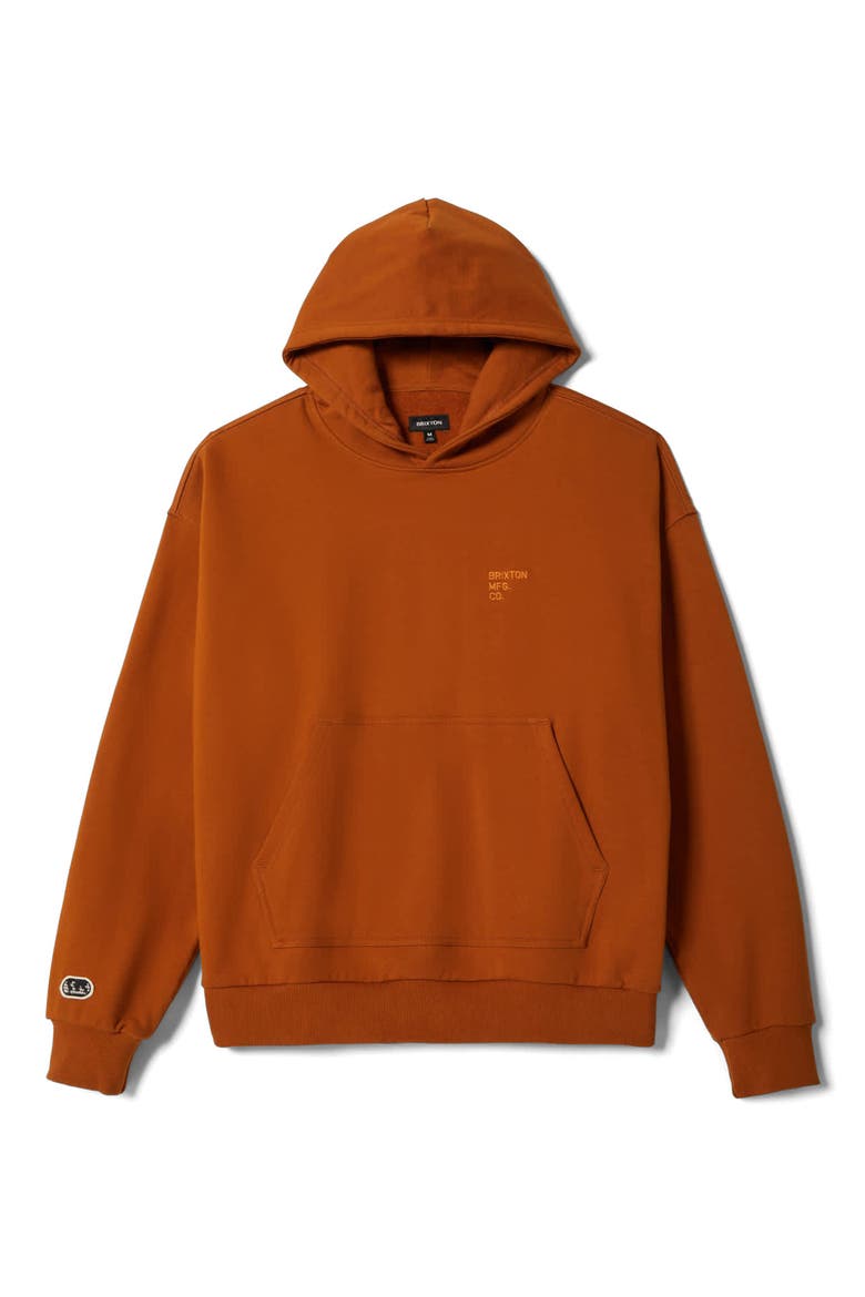 Oversize Embroidered Logo Heavyweight Hoodie, Alternate, color, RUSTIC CARAMEL