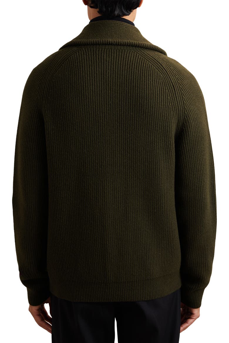 Cannon Rib Cardigan, Alternate, color, DARK OLIVE GREEN