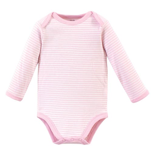 Touched By Nature Little Soft Organic Cotton Long-sleeve One-piece Essentials In Pink