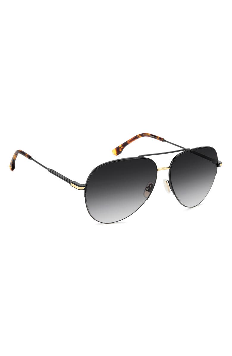 Victoria Beckham Pilot 62mm Aviator Sunglasses, Alternate, color, Black Gold/ Dark Grey Sf