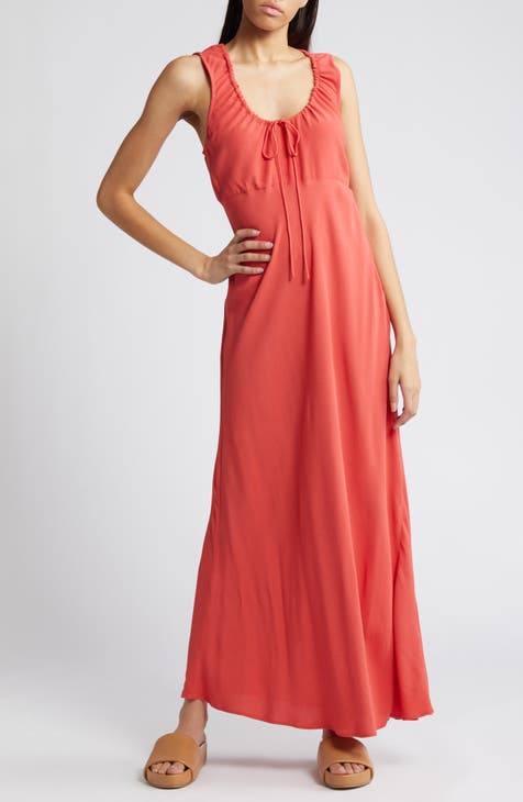 Ruched Bias Cut Maxi Dress