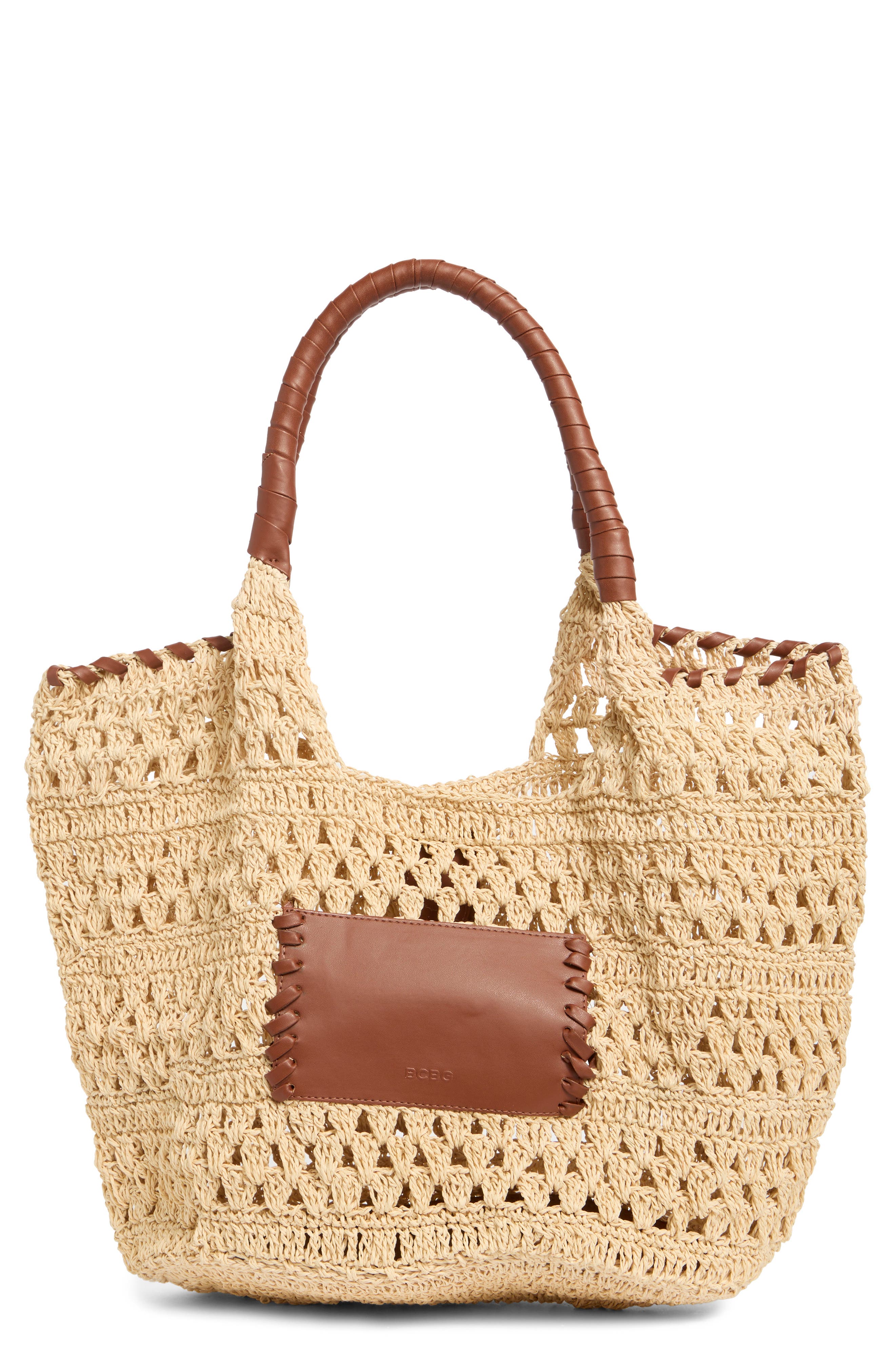 Collection XIIX Crochet Raffia Tote Bag