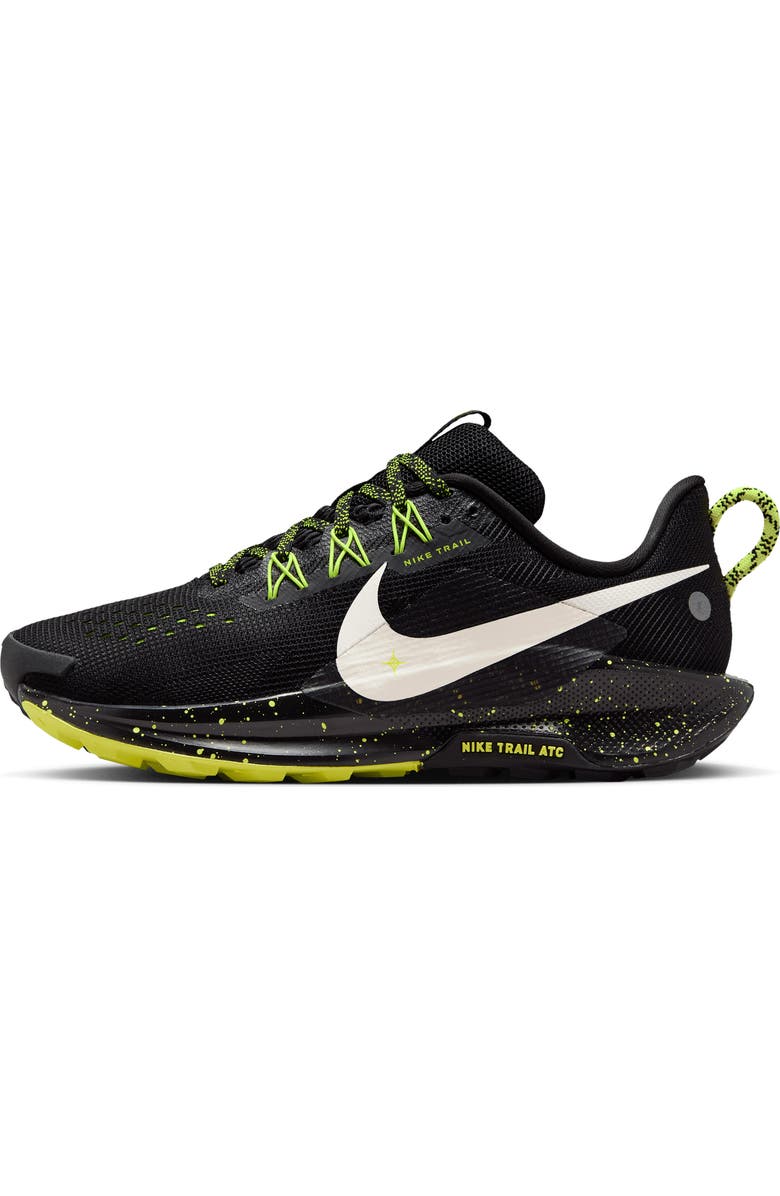Nike ReactX Pegasus 5 Trail Running Shoe, Alternate, color, Black/ Volt Ice/ Phantom