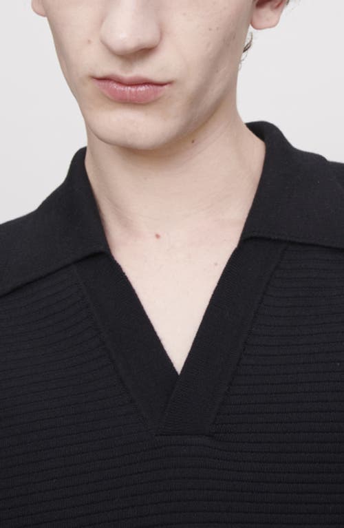 Apc A. P.c. Livio Heathered Polo Sweater In Black