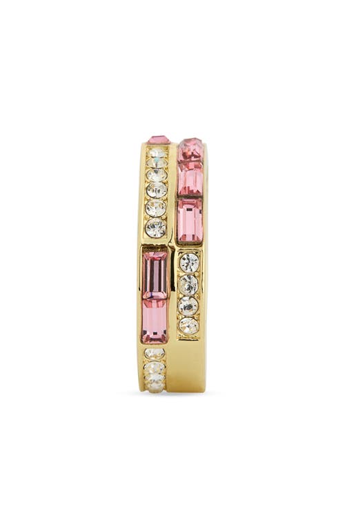 Covet Art Deco Crystal Band Ring In Light Rose