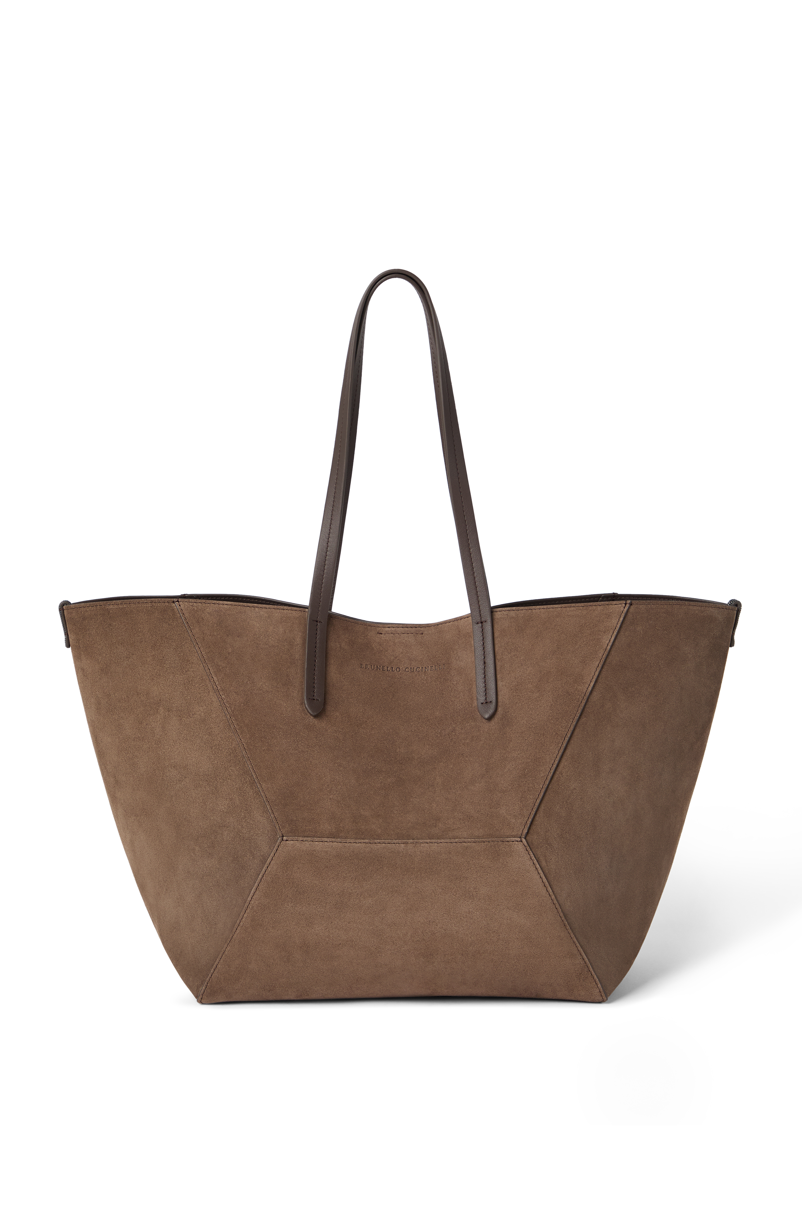 Brunello Cucinelli Large suede BC Duo bag, Main, color, 