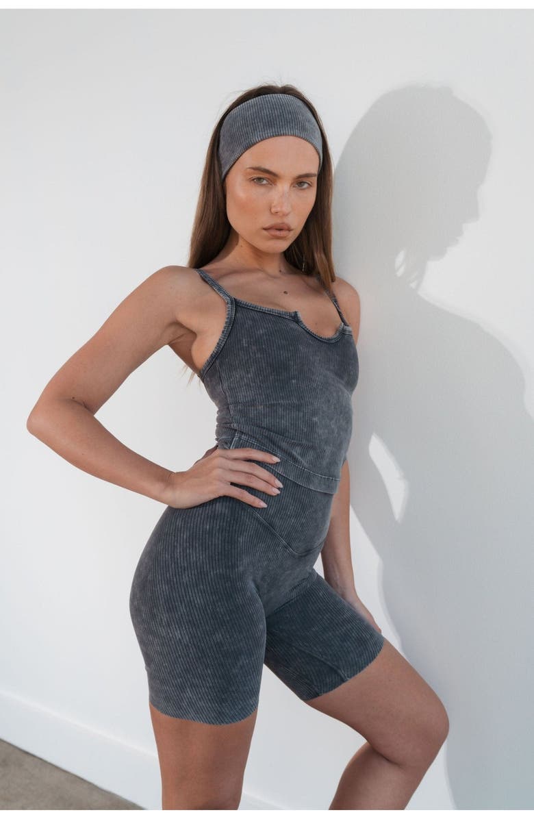 Vitality Cloud II Rib Biker Short, Alternate, color, Iron Washed