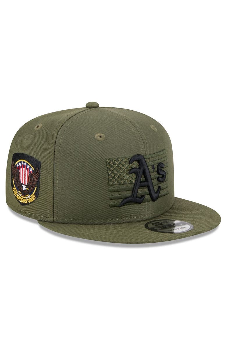 New Era Men's New Era  Green Oakland Athletics 2023 Armed Forces Day 9FIFTY Snapback Adjustable Hat, Main, color, 