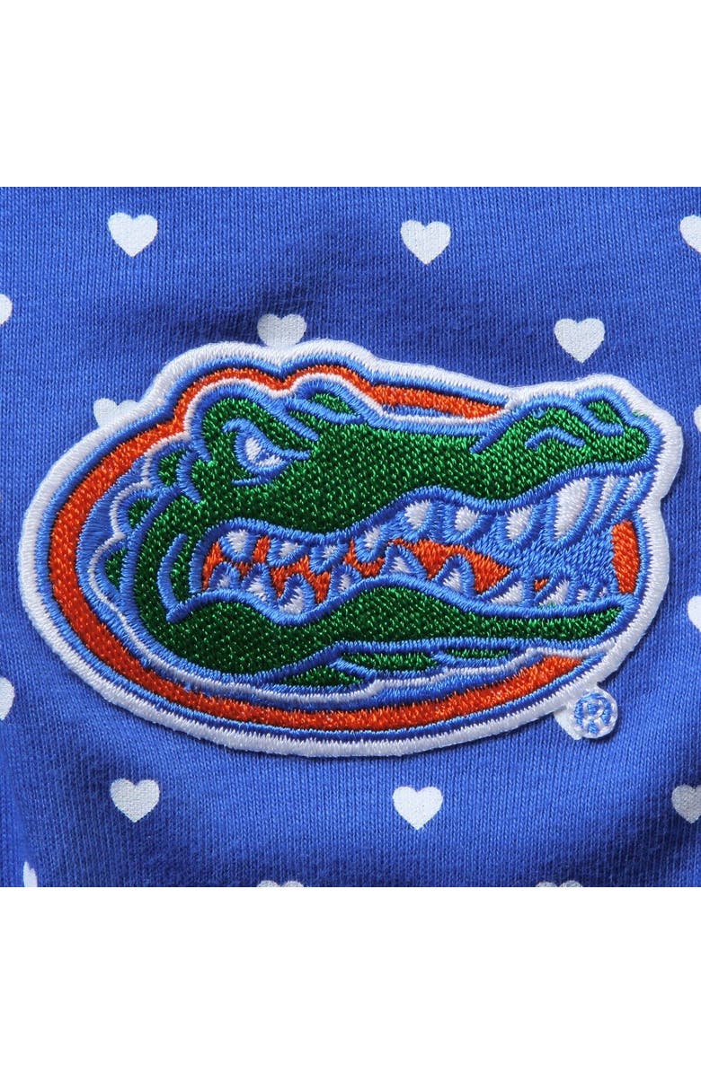 TWO FEET AHEAD Girls Newborn & Infant Royal Florida Gators Hearts Bodysuit and Headband Set, Alternate, color, 