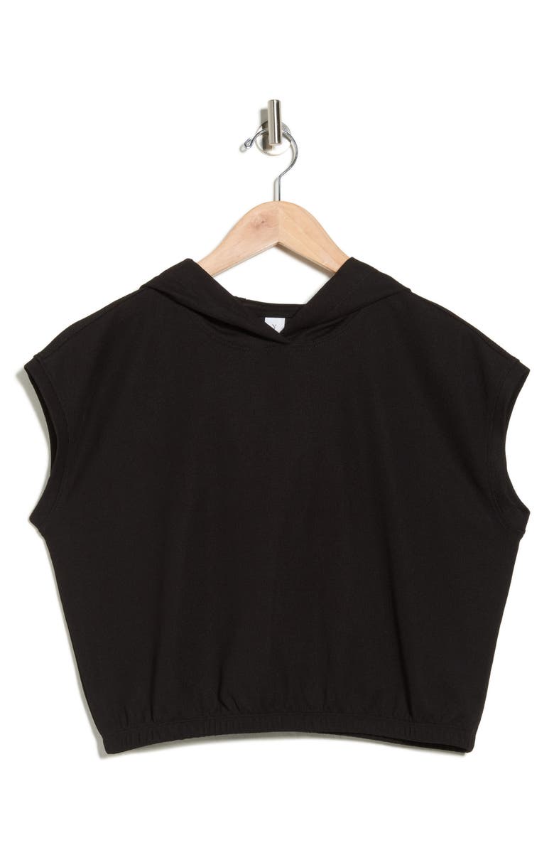 YOGALICIOUS Waffle City Retreat Meet Crop Hoodie, Alternate, color, Black