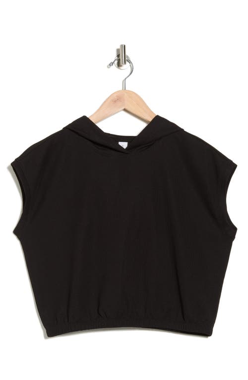 Yogalicious Waffle City Retreat Meet Crop Hoodie In Black