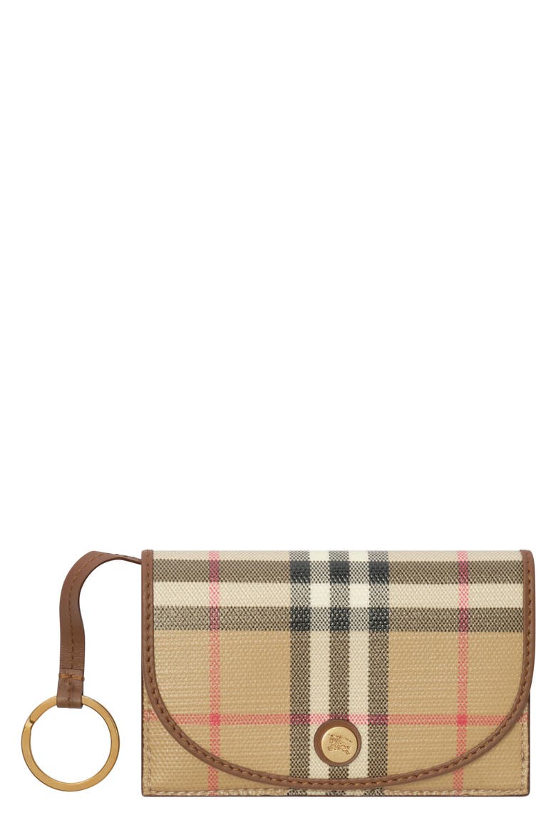 Check Folding Card Case & Key Ring, Main, color, ARCHIVE BEIGE