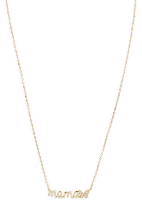 Mama Butterfly Pendant Necklace