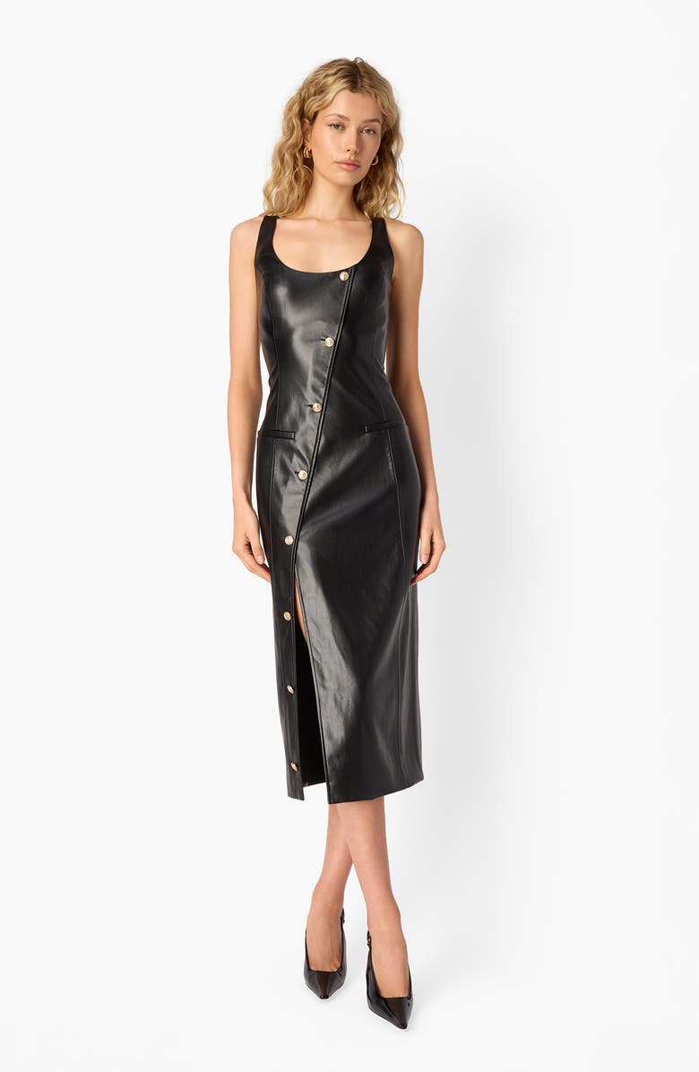CAMI NYC Kirby Faux Leather Dress, Alternate, color, Black