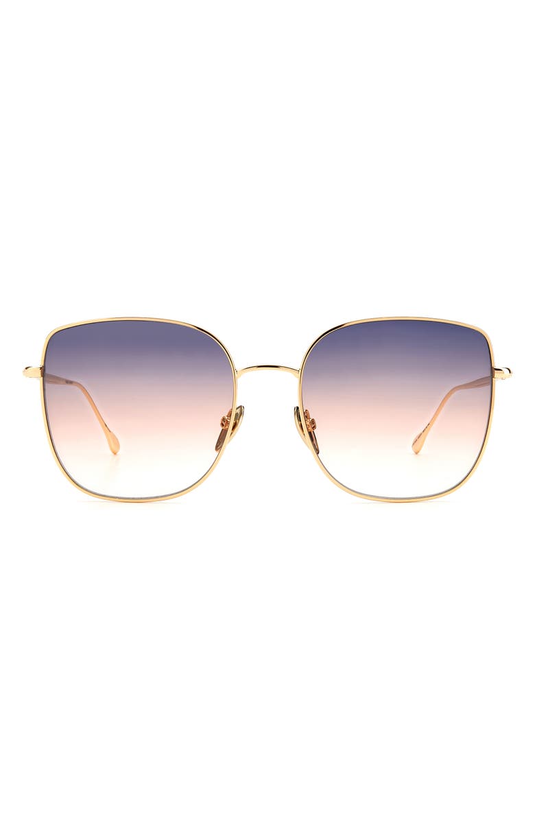 Isabel Marant 58mm Gradient Square Sunglasses, Main, color, Rose Gold/ Grey Shaded Pink