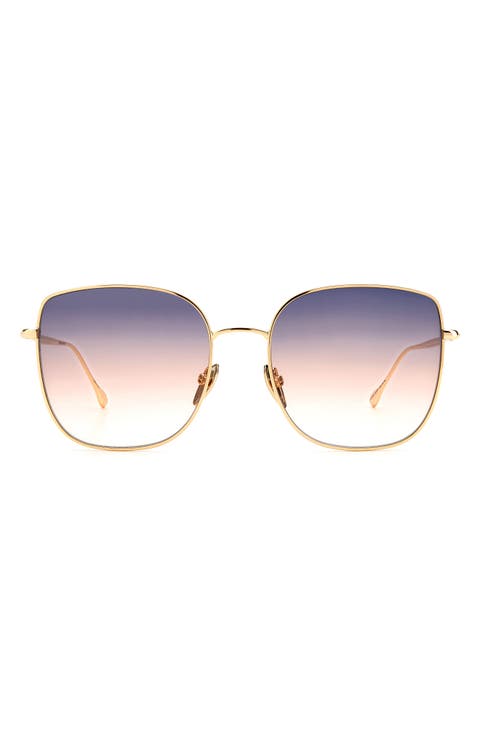 58mm Gradient Square Sunglasses