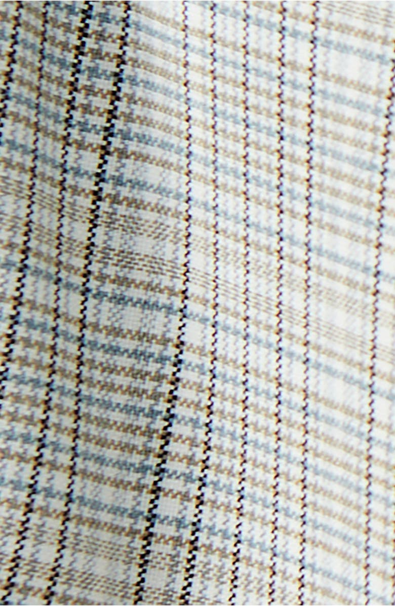 Free People Olivia Tie Waist Plaid Double Breasted Blazer, Alternate, color, Natural Plaid Combo