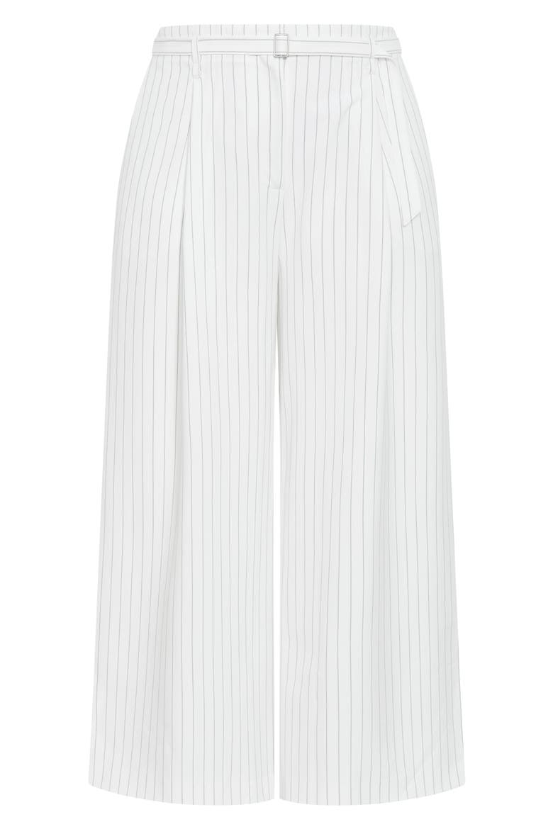 Belted Pinstripe Wide Leg Pants, Alternate, color, IVORY PINSTRIPE