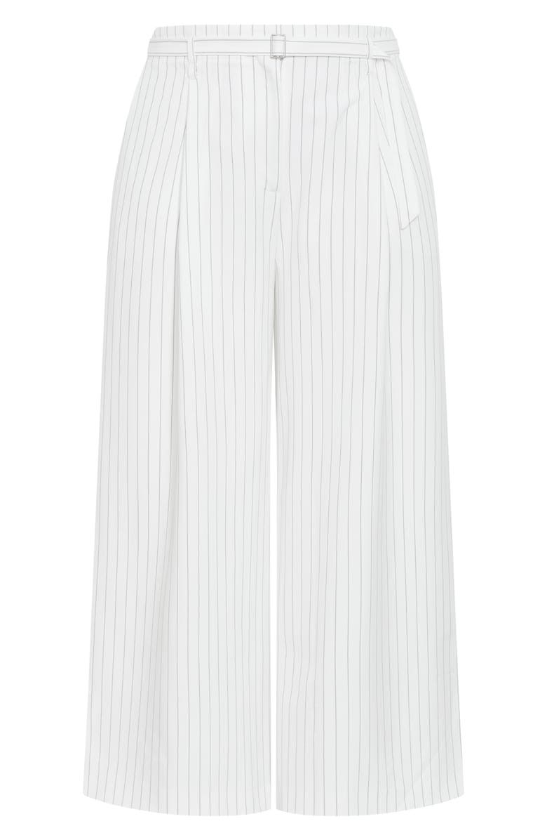 City Chic Belted Pinstripe Wide Leg Pants, Alternate, color,