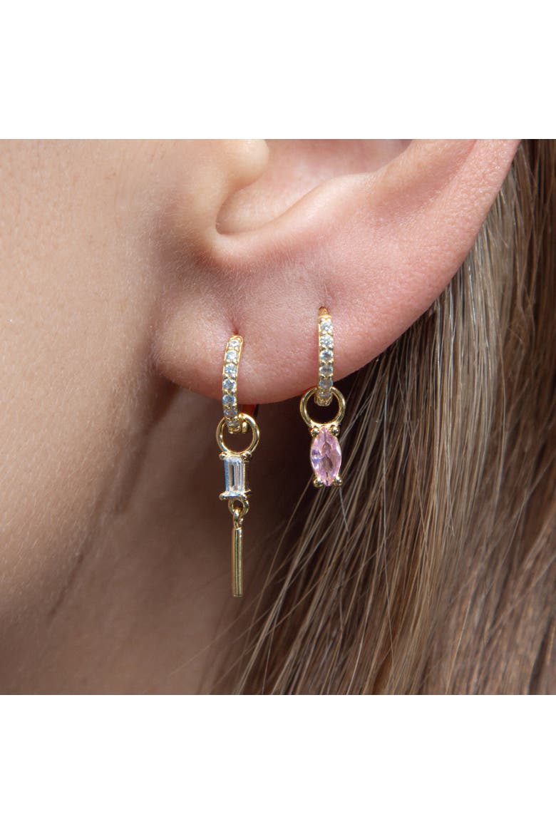 Pavé Silver Earring Charm, Alternate, color, Pink