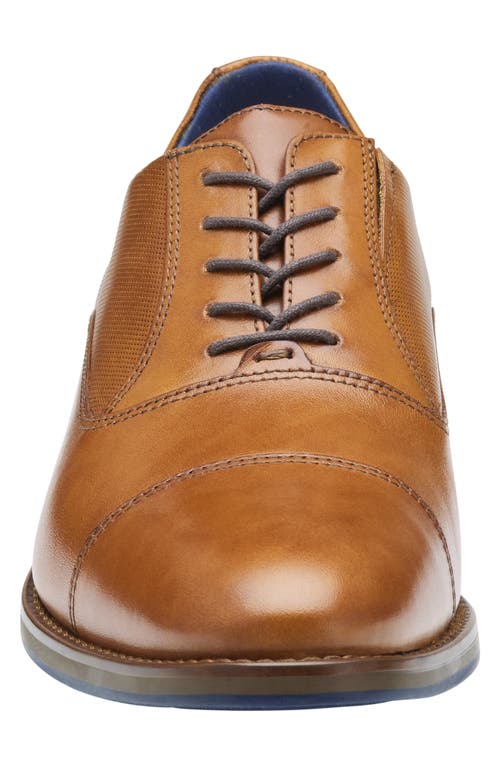 Johnston & Murphy Landry Cap Toe Oxford In Tan Full Grain