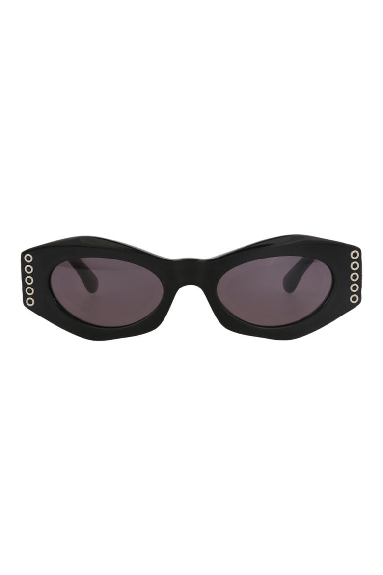 51mm Polarized Round Sunglasses, Main, color, BLACK BLACK GREY