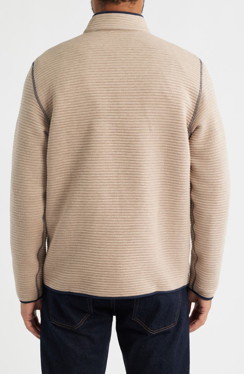 Johnston & Murphy Reversible Quilted Quarter Zip Pullover, Alternate, color, Brown Heather/ Navy