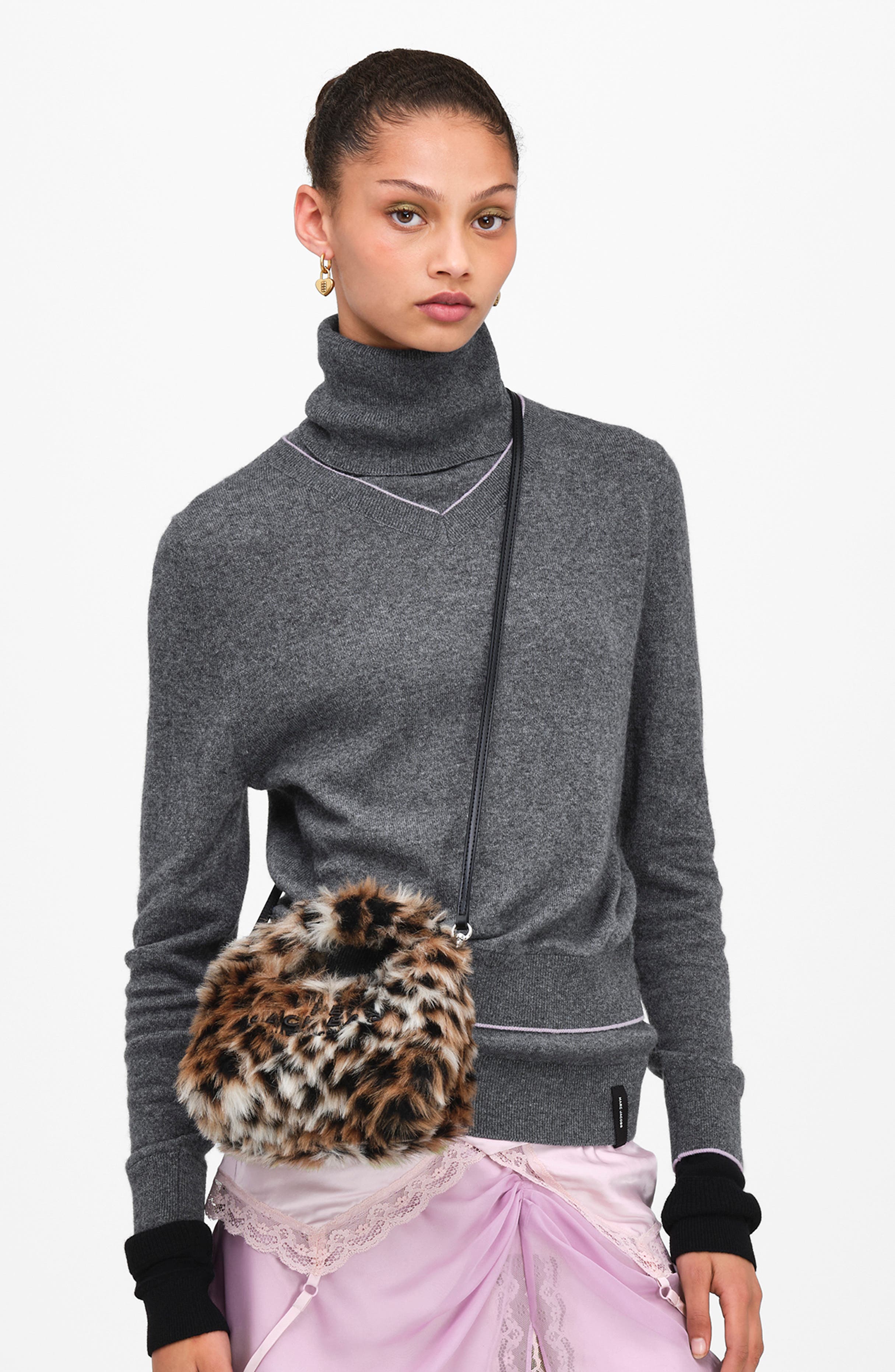 Micro Sack Faux Fur Crossbody Bag, Alternate, color, BROWN MULTI