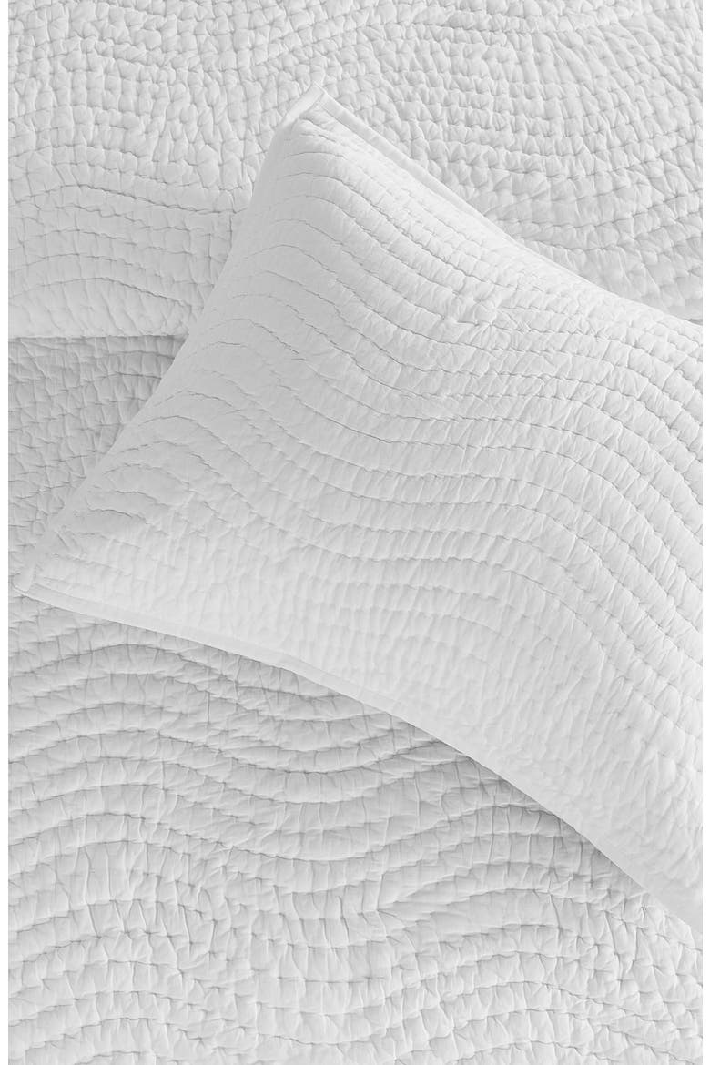 Voile Solid Cotton Quilt & Sham Set, Alternate, color, WHITE
