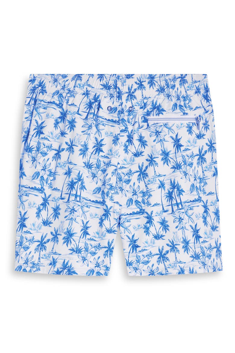 Kai Tropical Print Swim Trunks, Alternate, color, CLASSIC BLUE