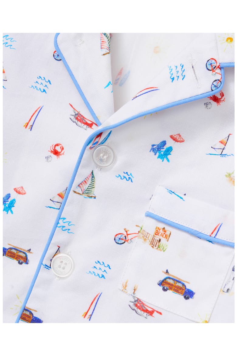 Summer Nostalgia Cotton Blend Shorts Pajamas, Alternate, color, WHITE