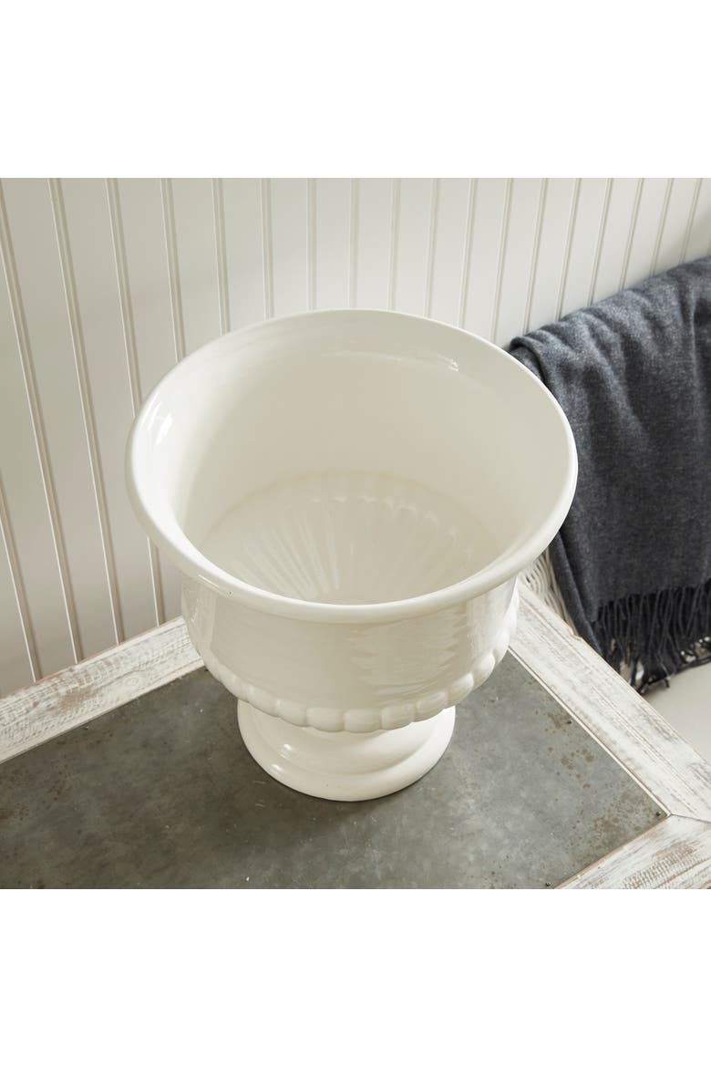 Mirabelle Decorative Pedestal Bowl, Alternate, color, White
