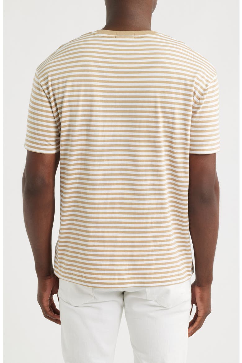 Classic Fit Stripe Cotton Jersey T-Shirt, Alternate, color, VINTAGE KHAKI/ WHITE