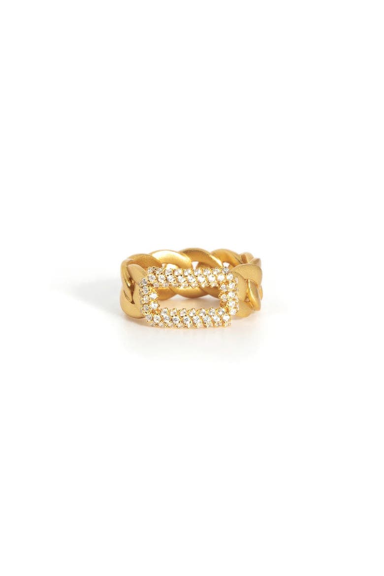 Rectangular Cuban Ring, Main, color, Yellow Gold