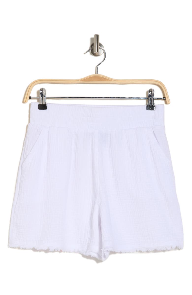 DKNY Jeans Cotton Gauze Shorts, Alternate, color, White