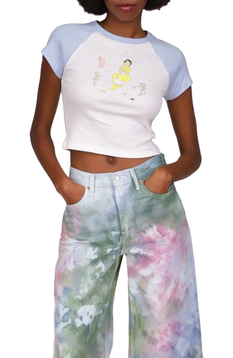 Anna Sui Mermaid Raglan Baby Tee, Alternate, color,