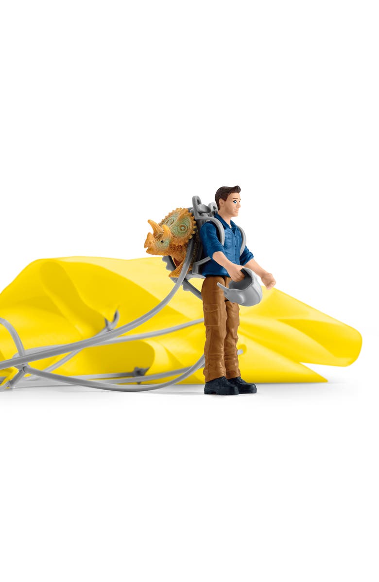Schleich Dinosaurs Parachute Rescue, Figurine Playset, Multicolor, Kids 4+, Alternate, color, Multicolored