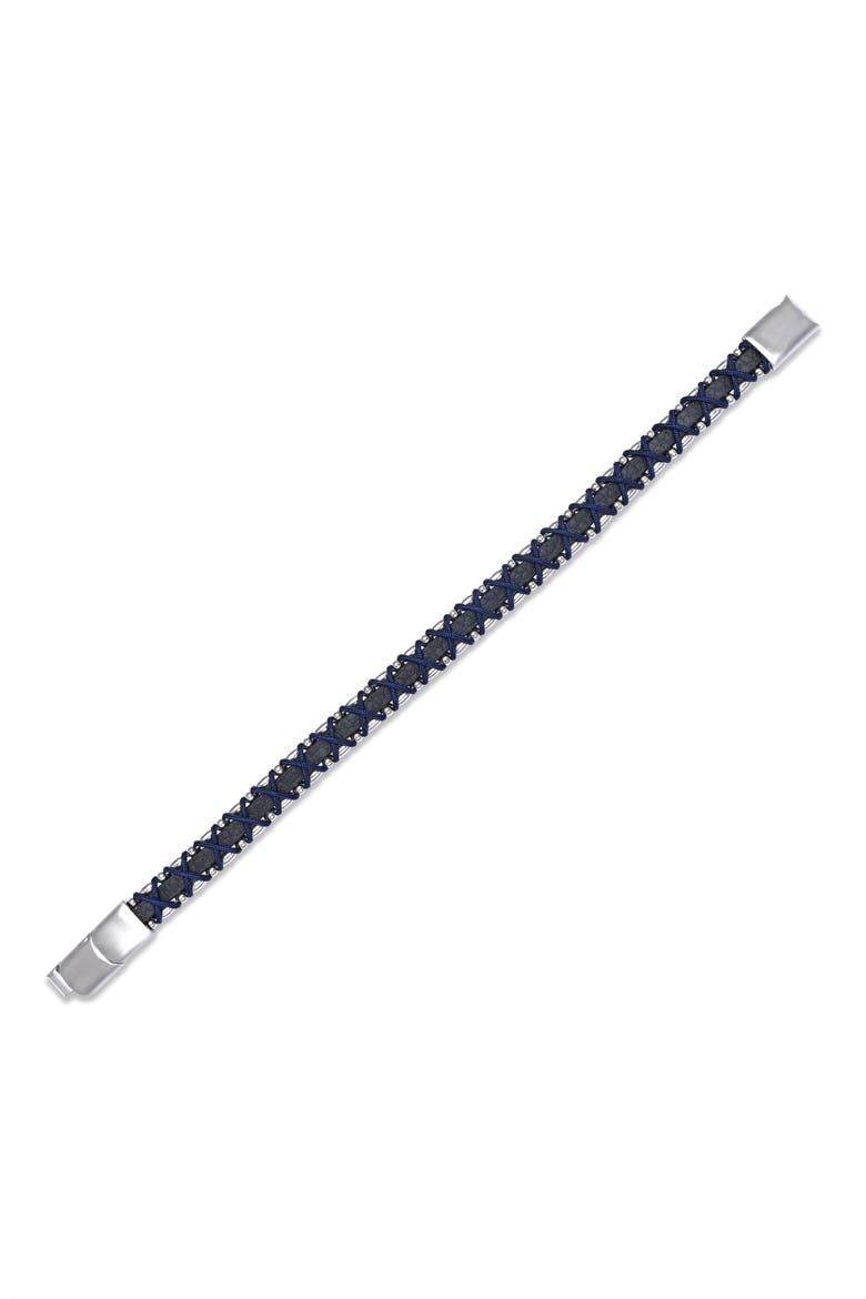 Men's Lucas Cord & Leather Bracelet, Alternate, color, BLACK