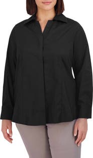 Foxcroft Taylor Non-Iron Long Sleeve Stretch Button-Up Shirt