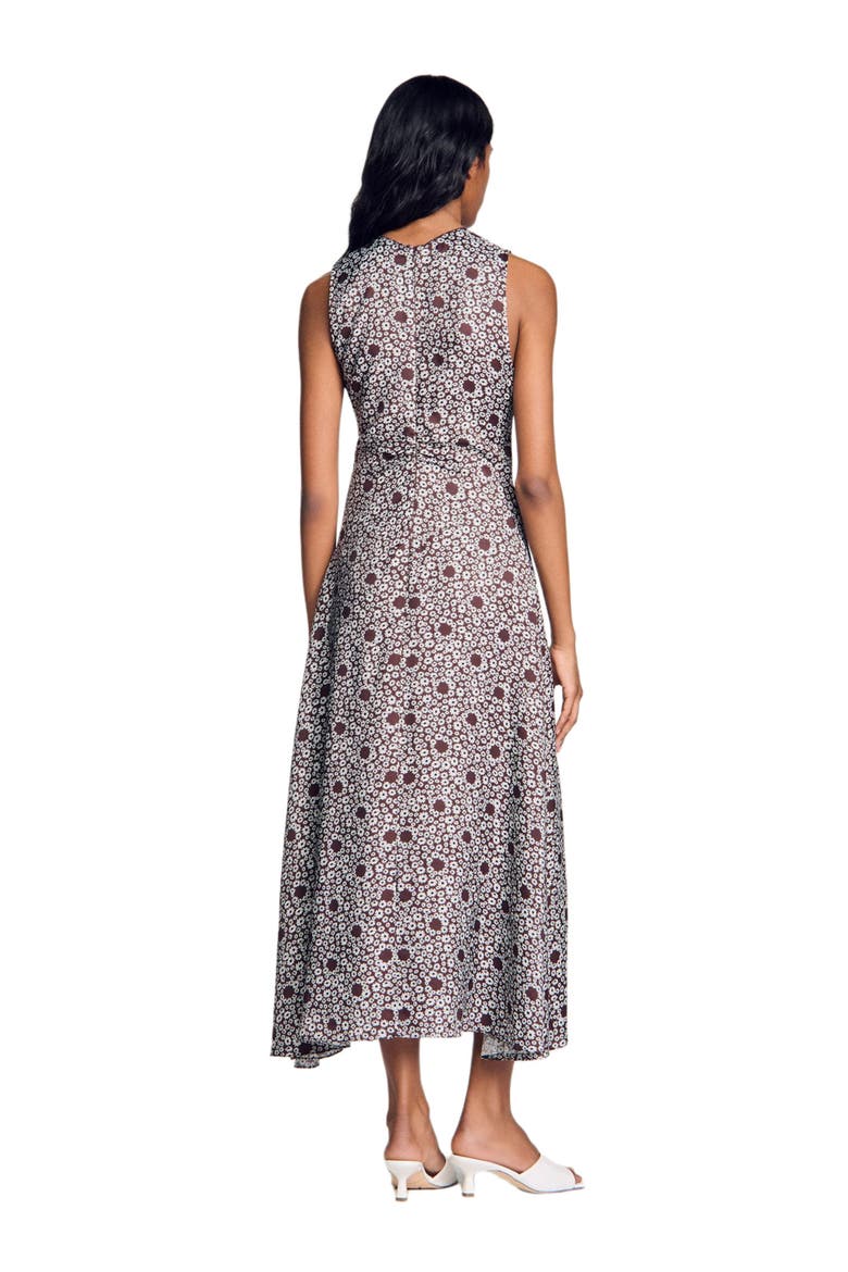 Daisy print maxi dress, Alternate, color, Brown