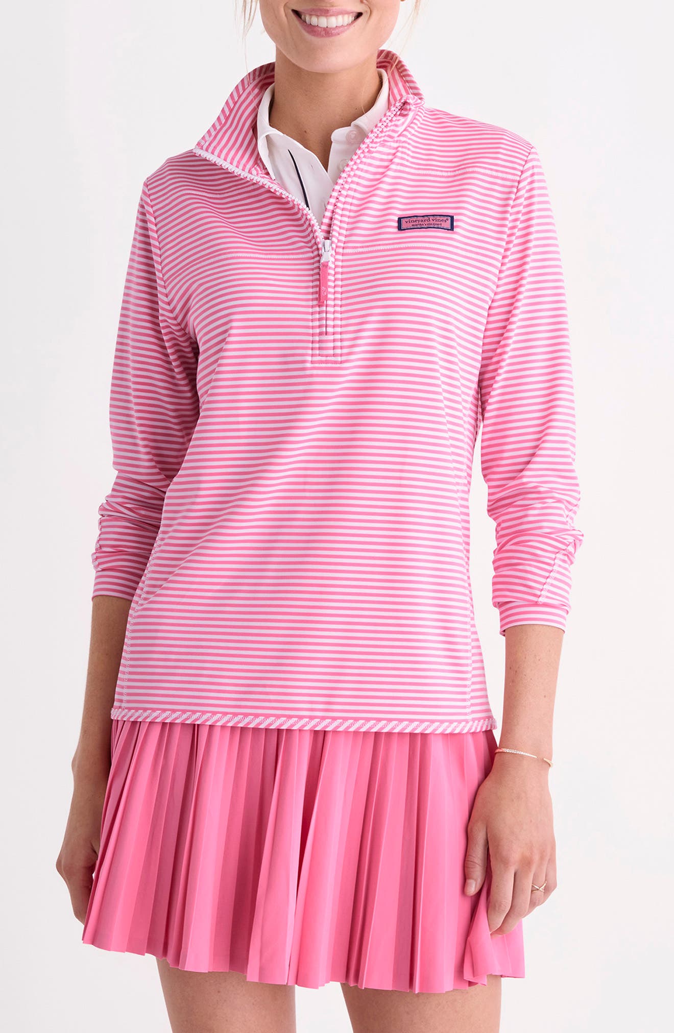 Microstripe Sankaty Half Zip Shep Shirt - image 4