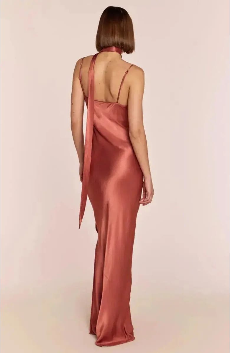 Rewritten Pollenca Cowl Neck Dress, Alternate, color, Terracotta