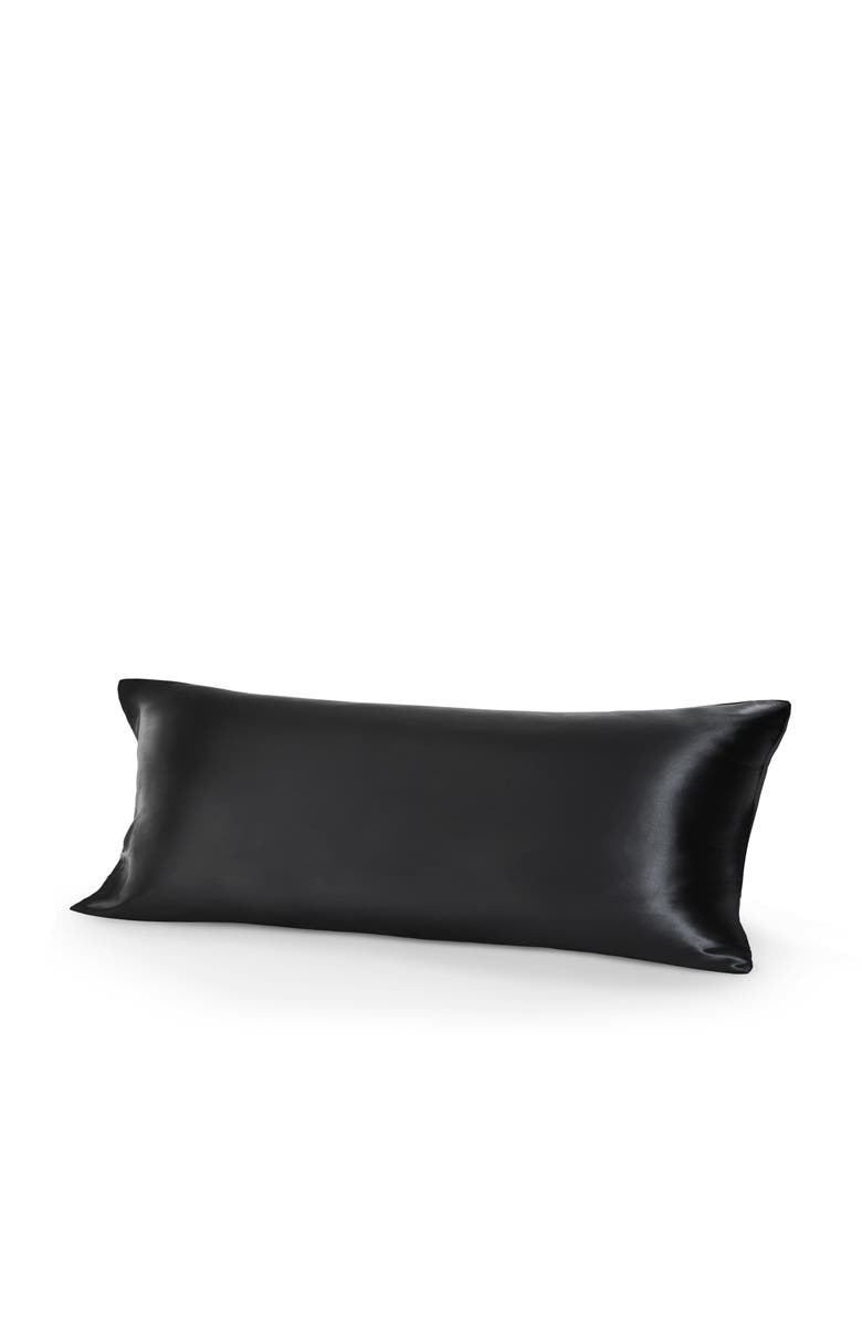 Bare Home 19 Momme 100% Mulberry Silk Pillowcase, Body Size, Main, color, Black