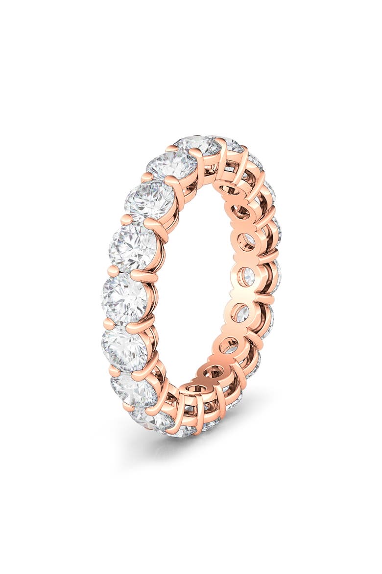 Lab Created Diamond Single Prong 18K Gold Eternity Band Ring, Alternate, color, ROSE GOLD