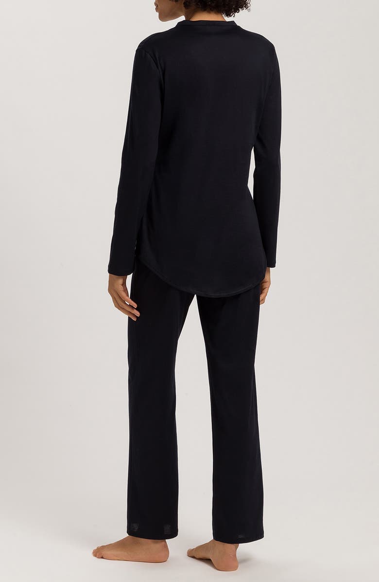 Hanro Cotton Deluxe Pajamas, Alternate, color, Black